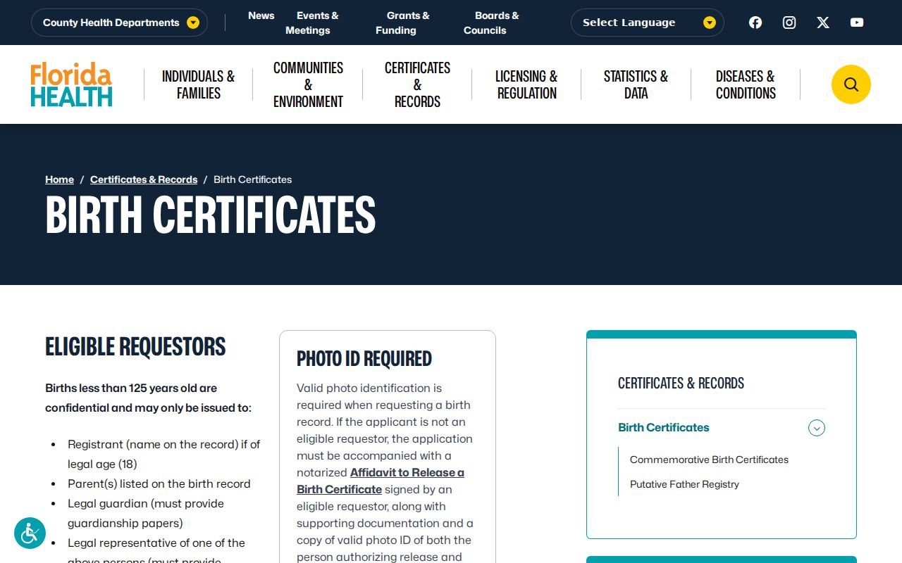Florida birth records used with Volusia County city directory research
