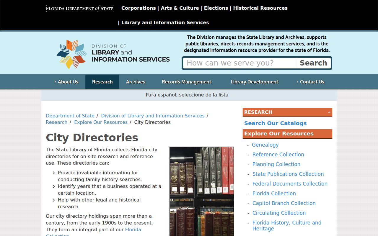 Volusia County city directory collection at the State Library of Florida