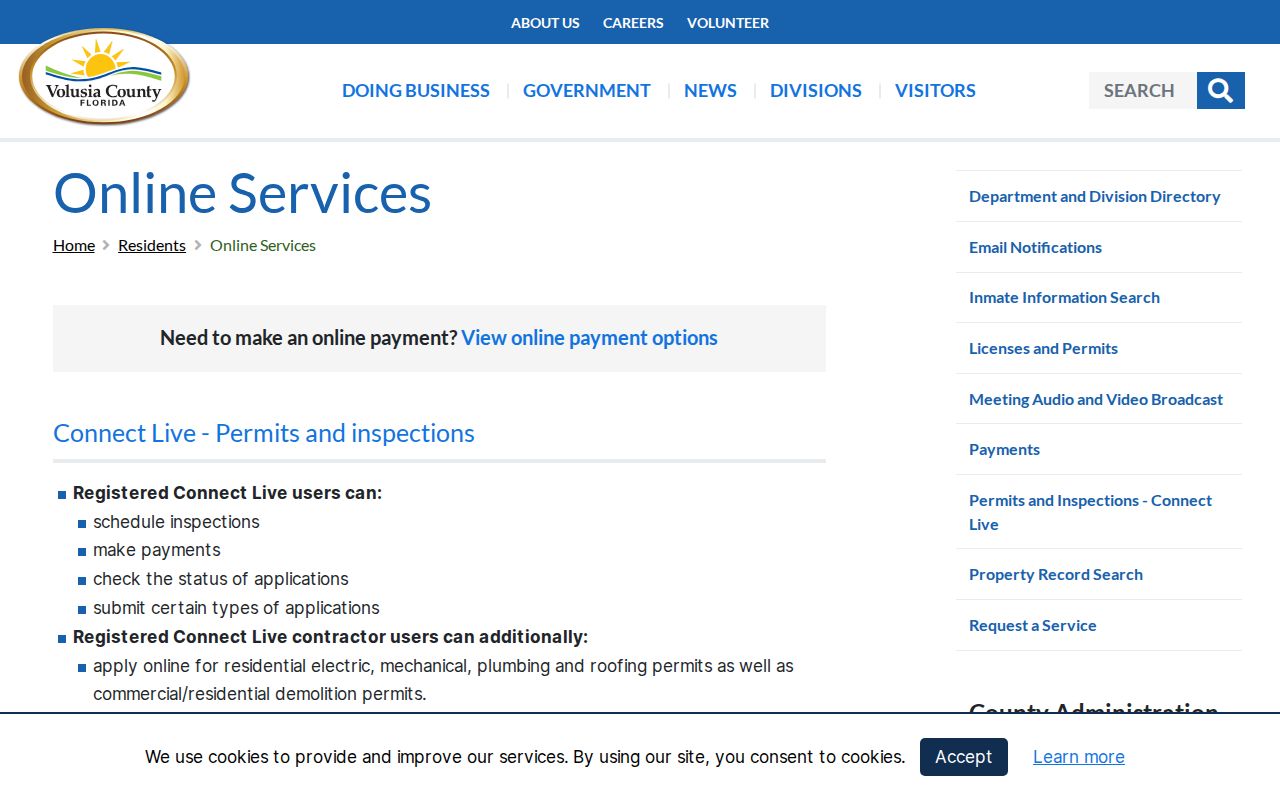Volusia County residents directory county service links